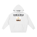 white & black Heavyweight Hoodie w/ BIBLE acronym basic instructions before leaving Earth